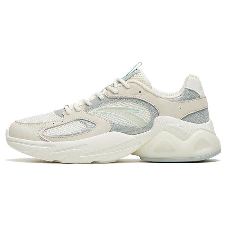 Anta Life Collection Cushioning Slip Resistant Low Top Sports Casual Shoes Women's White Green Gray 122328892-4