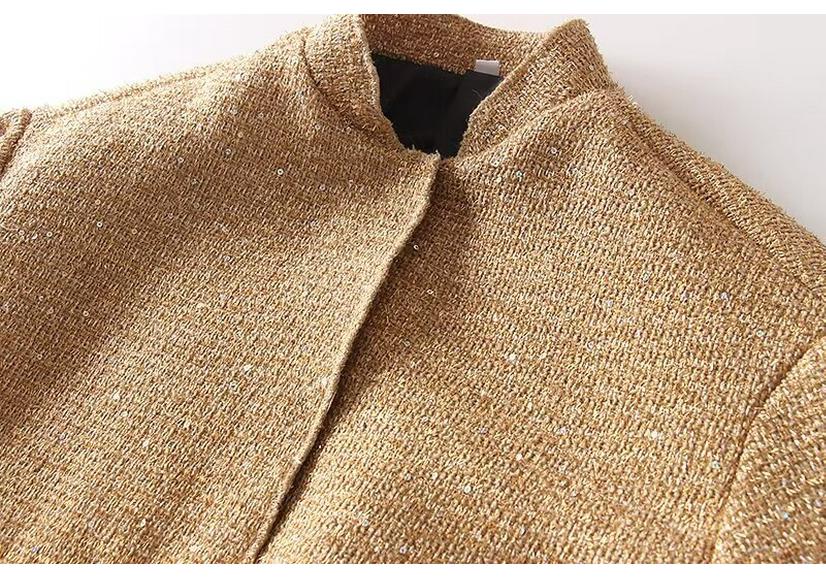 Elegante Chaqueta de Mujer para Otoño/Invierno con Lentejuelas y Cuentas: Diseño de Nicho de Moda Transfronteriza