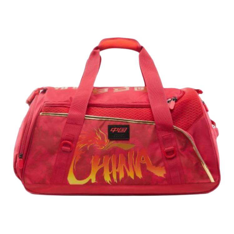 Li Ning Brand Logo Zipper Closure Polyester Travel Bag Unisex bags Red ABLU047-1 Red