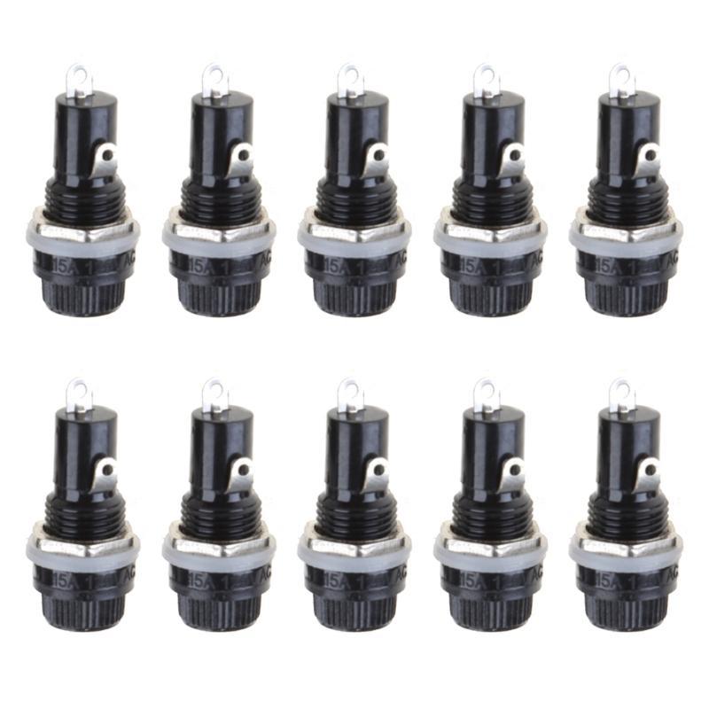 

10 Pcs AC 250V 13A Electrical Panel Mounted 5x20mm Holder For Radio Auto St чорний