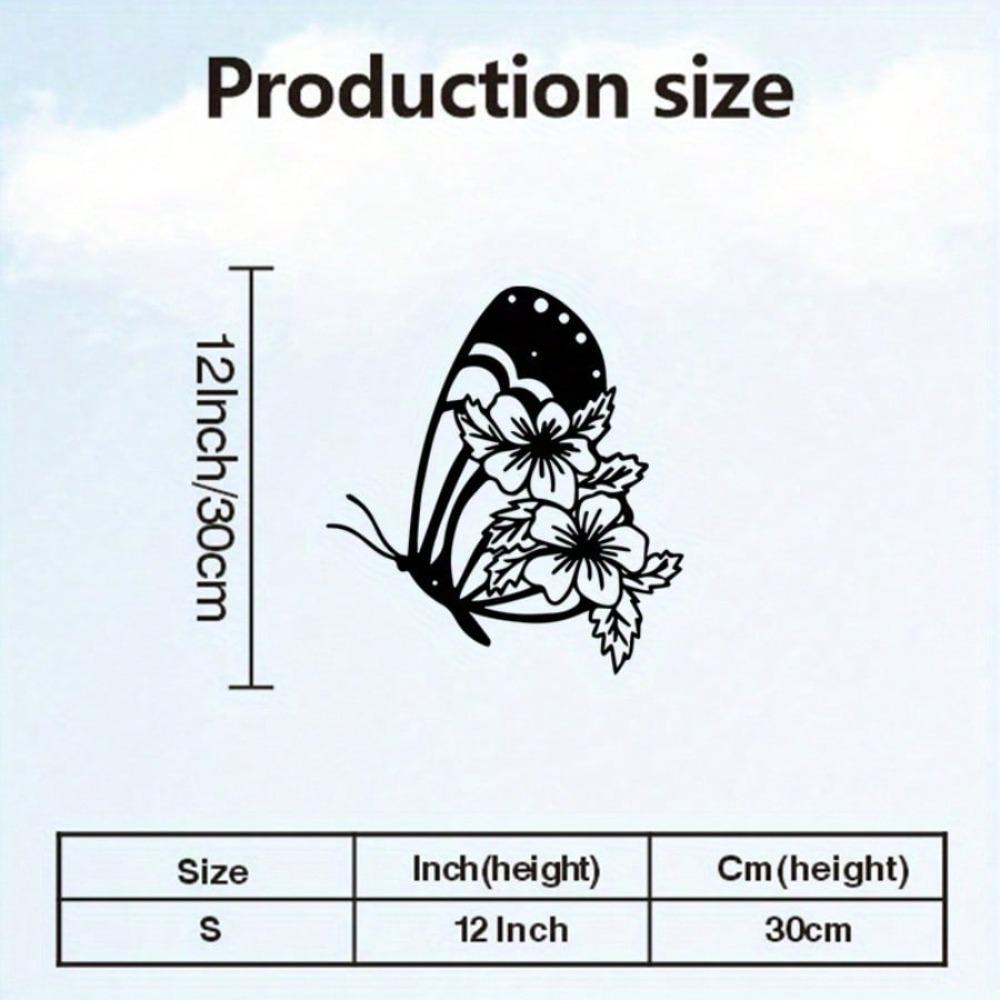 Large Black Iron Butterfly Wall Art Outdoor Garden Decor Metal Sculpture