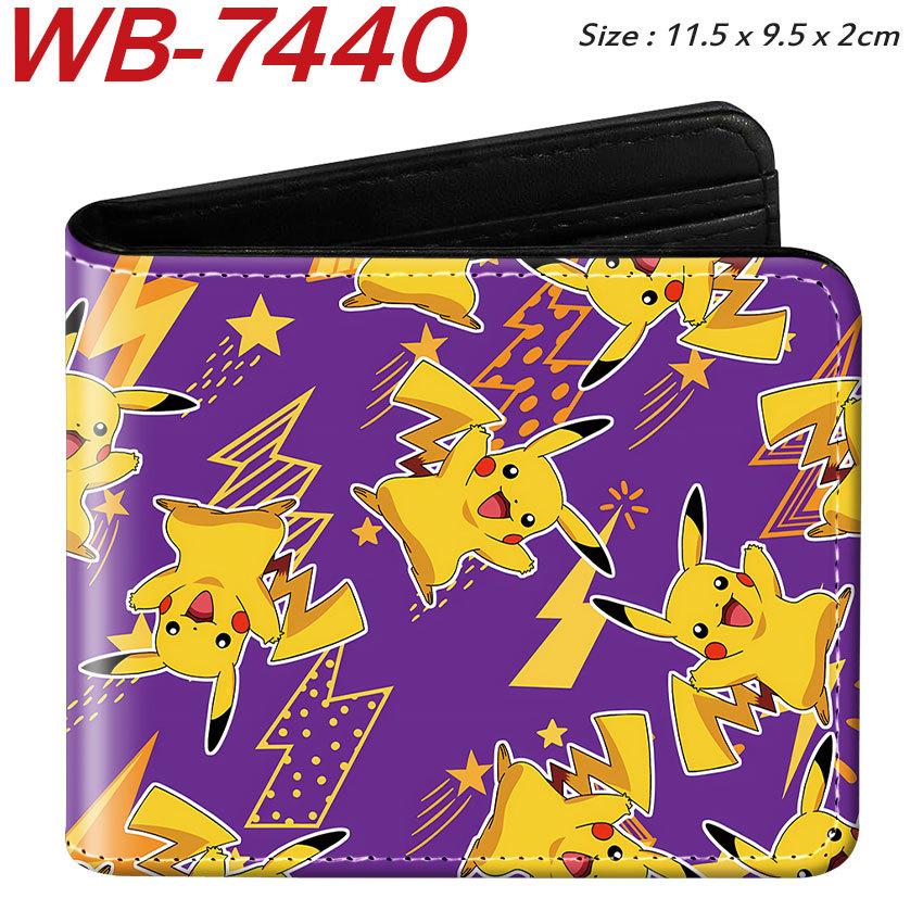 Pokemon Anime Folding Leather Wallet Short Cartoon Game Card Holder Coin Purse for Men Women Multi-Card Brown