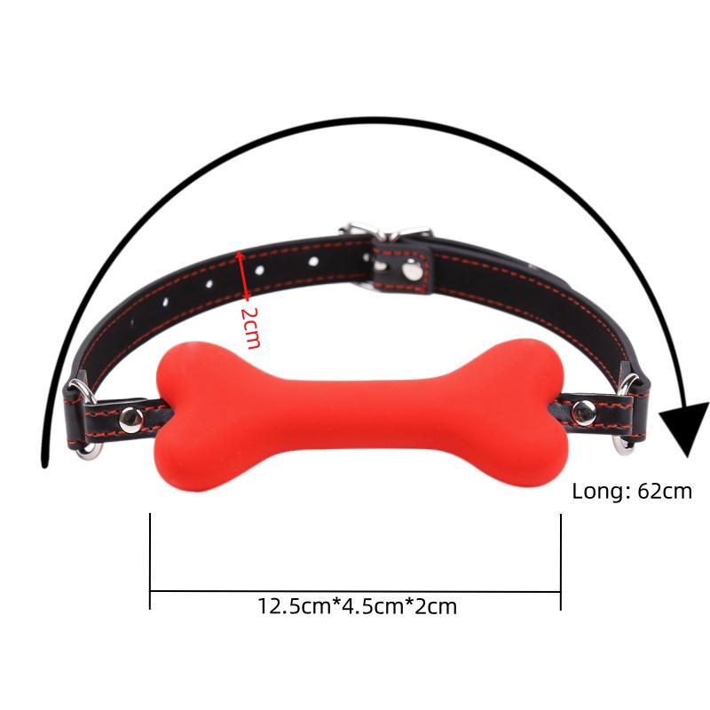 Měkký postroj Silikonový ústní roubík Pes Bone Ball Gag Otevřená ústa Gag BDSM Bondage Slave Gag Sexuální produkty SM sexuální hračky pro ženy