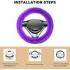 Fluffy Car Steering Wheel Cover, 15 Inch Soft Warm Plush Anti-Slip Furry Wheel Protector, Universal Fuzzy Comfortable Steering Wheel Covers For