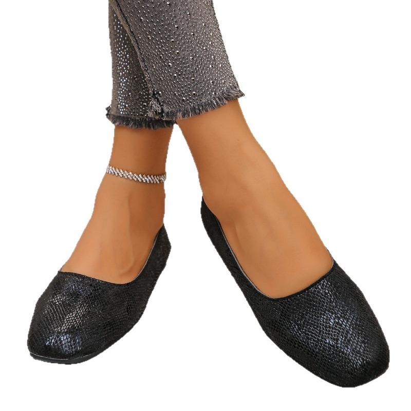 Flat Square-toe Retro Flat Large-size Single Shoes