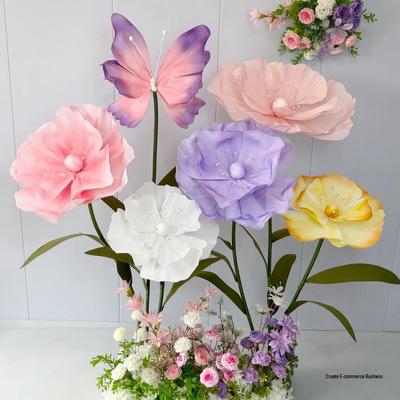 Suporte Grande de Flores de Papel Papoula para Casamentos e Exposições