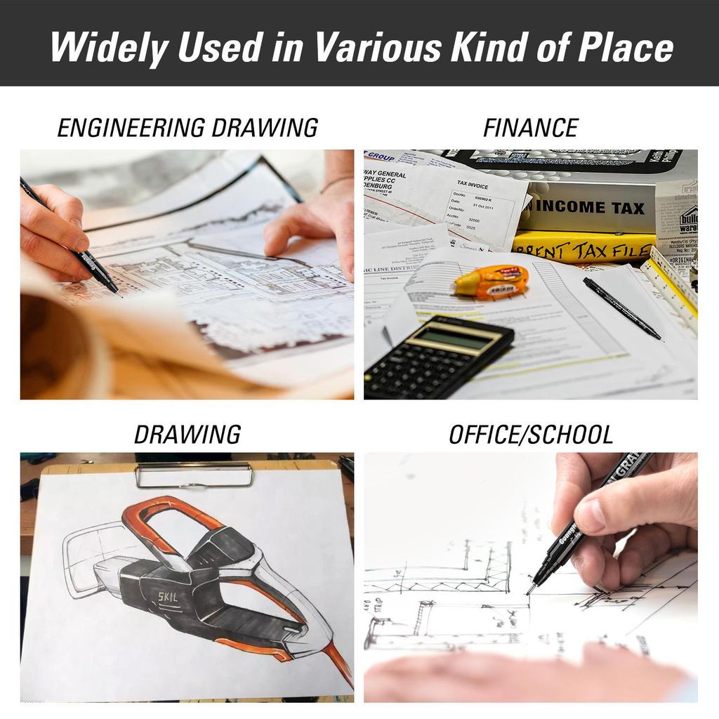 Wide 8050 Waterproof Refillable Technical Drawing Pen for Manga and Sketching