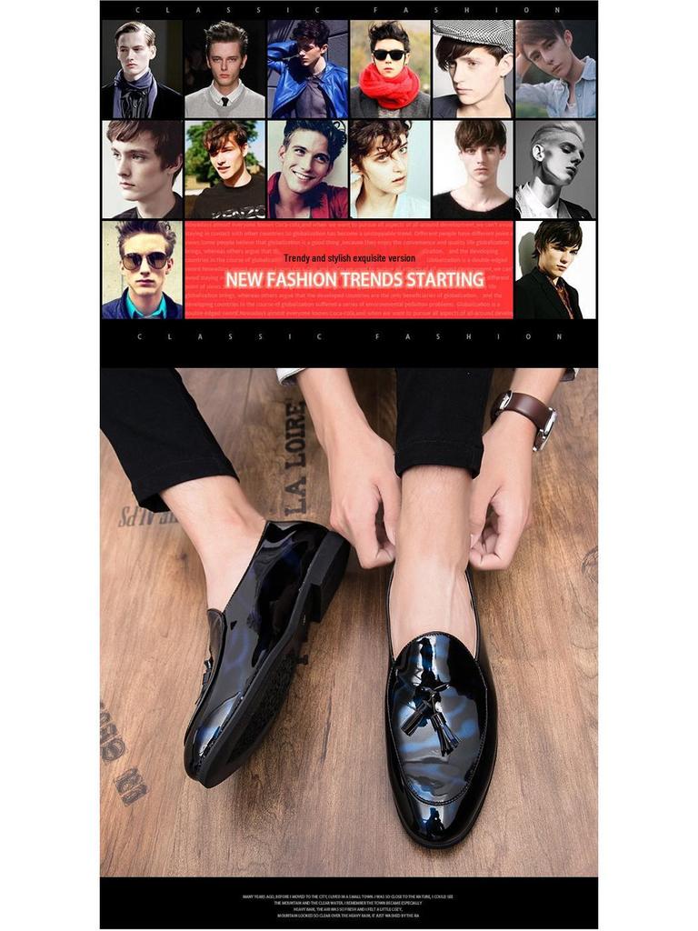 Pánské velké kožené mokasíny s třásněmi - Trendy, prodyšné, ležérní business boty na léto