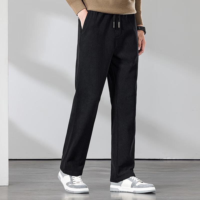 FAPAI Men's Fleece-Lined Thickened Casual Straight-Leg Pants