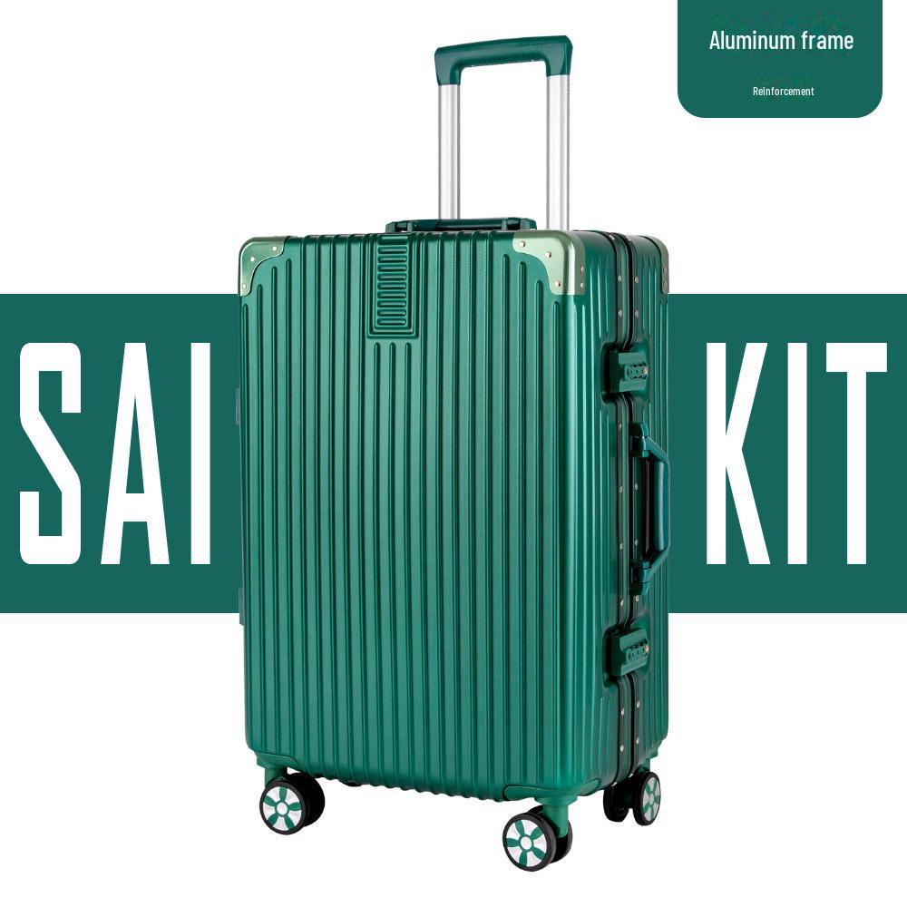 Yongsheng 26" Men's Aluminum Frame Suitcase with Universal Wheels, Sturdy, Anti-Fall; Includes 20" Password Boarding Case.