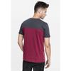 T-shirt - URBAN CLASSICS - 3-tone pocket - Bordeaux/Blanc/Gris - Manches courtes - Col arrondi