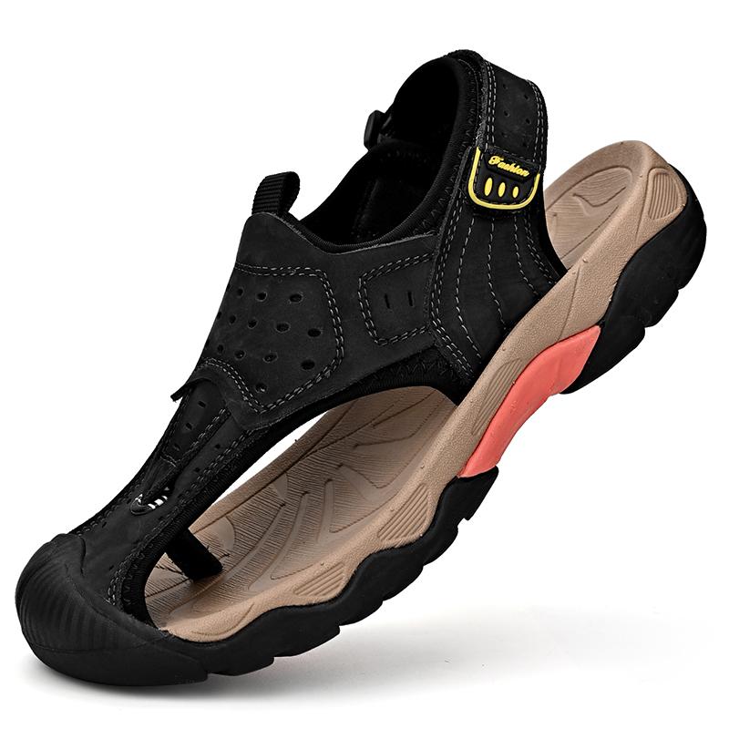 Genuine Leather Casual Shoes High Quality Classic Men Sandals Summer Outdoor Walking Men Sneakers Breathable Men Sandals 38-46