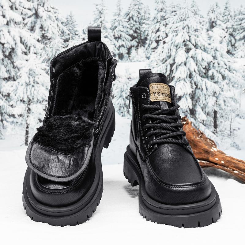 Hot Sale Brown Men's Boots Man Platform Boots botas para hombre Comfort Outdoor Men Motorcycle Boots Casual Lace-Up Ankle Boots
