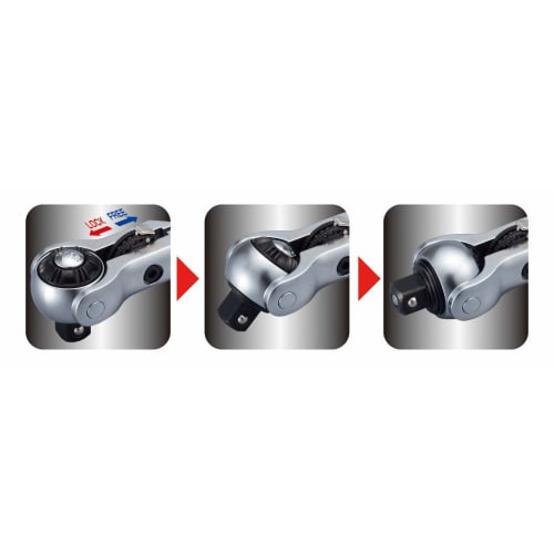 TONE Short Swivel Ratchet Handle (Hold Type) RH3VHS Drive Angle 9.5mm (3/8")