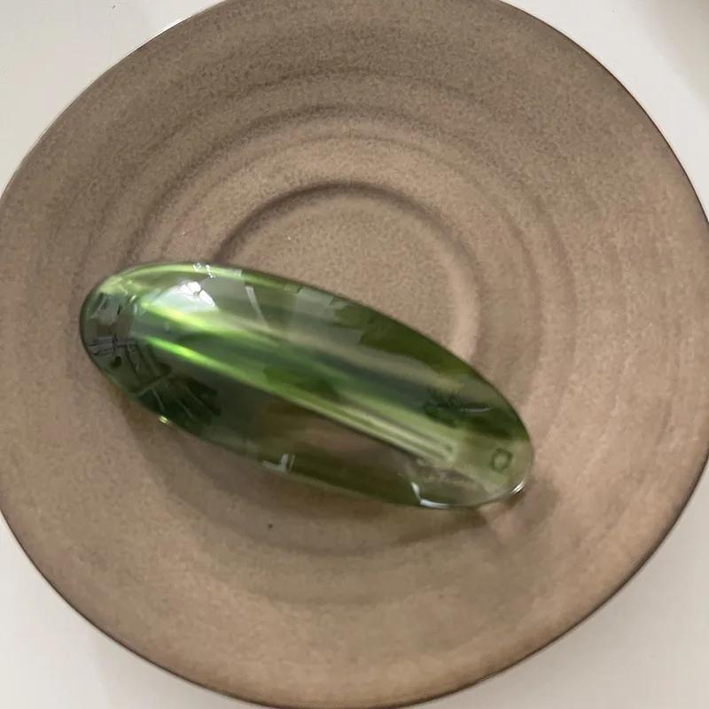 Essigsäure-Haarspange, Federspange für Mädchen, große Haarnadel, Kopfbedeckung, glänzende elliptische Bogen-Haarnadel, Haar-Accessoires