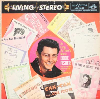 LP Record EDDIE FISHER, HUGO WINTERHALTER ORC - As Long As There's Music LSP1647 RCA Victor 1958 US Soundtracks & Musicals Used