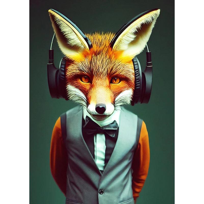 Animal's Gorgeous Cross Dressing Poster Cat Queen Fashionable Fox Posh Hippo Canvas Painting Funny Wall Art Picture Home Decor