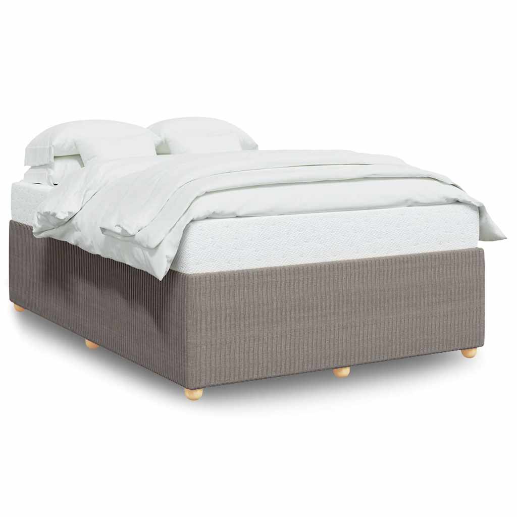 Bed Frame without Mattress Taupe 140 x 190 cm Fabric