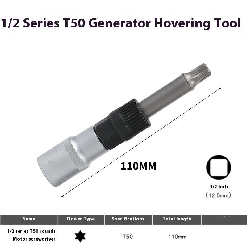1pc Chrome Vanadium Steel M10 T50 Alternator Pulley Tool – Universal Socket Adapter for Bolt Removal