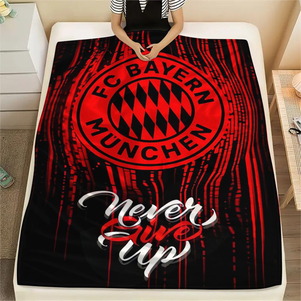 1pz Coperta in Flanella con Stampa FC Bayern Monaco, Alta qualità Confortevole per Tutte le Stagioni, Decorazione per la Casa, Calore e Comfort, Perfetta per Regali di Natale