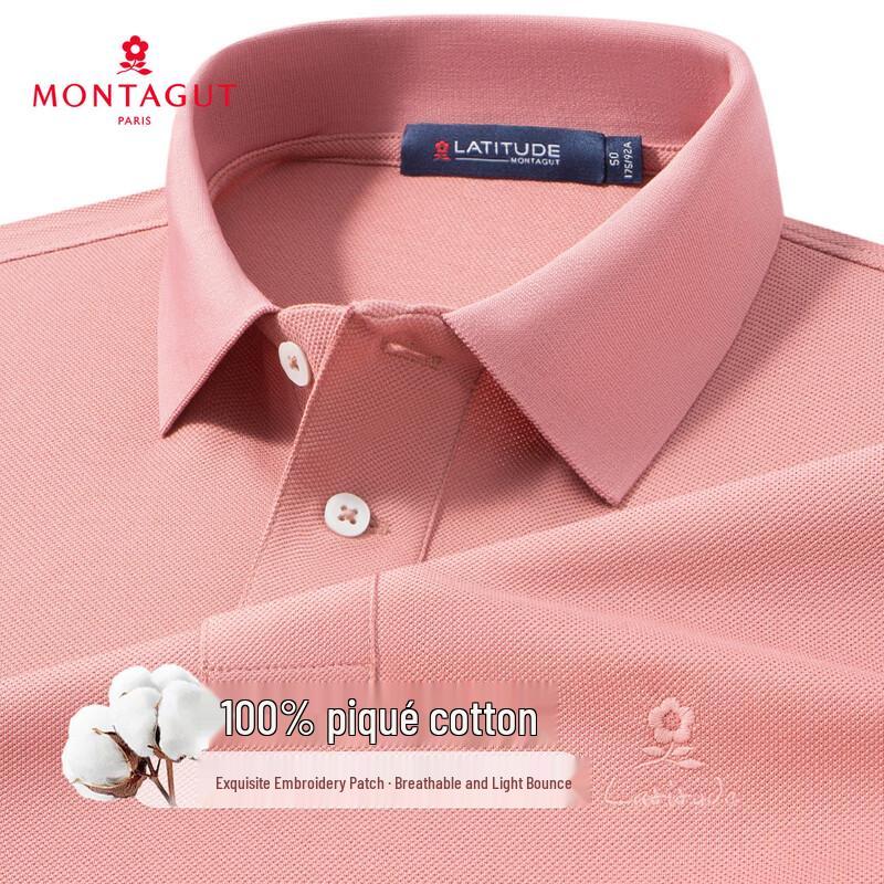 MONTAGUT Men s Pique Cotton Polo Shirt 48