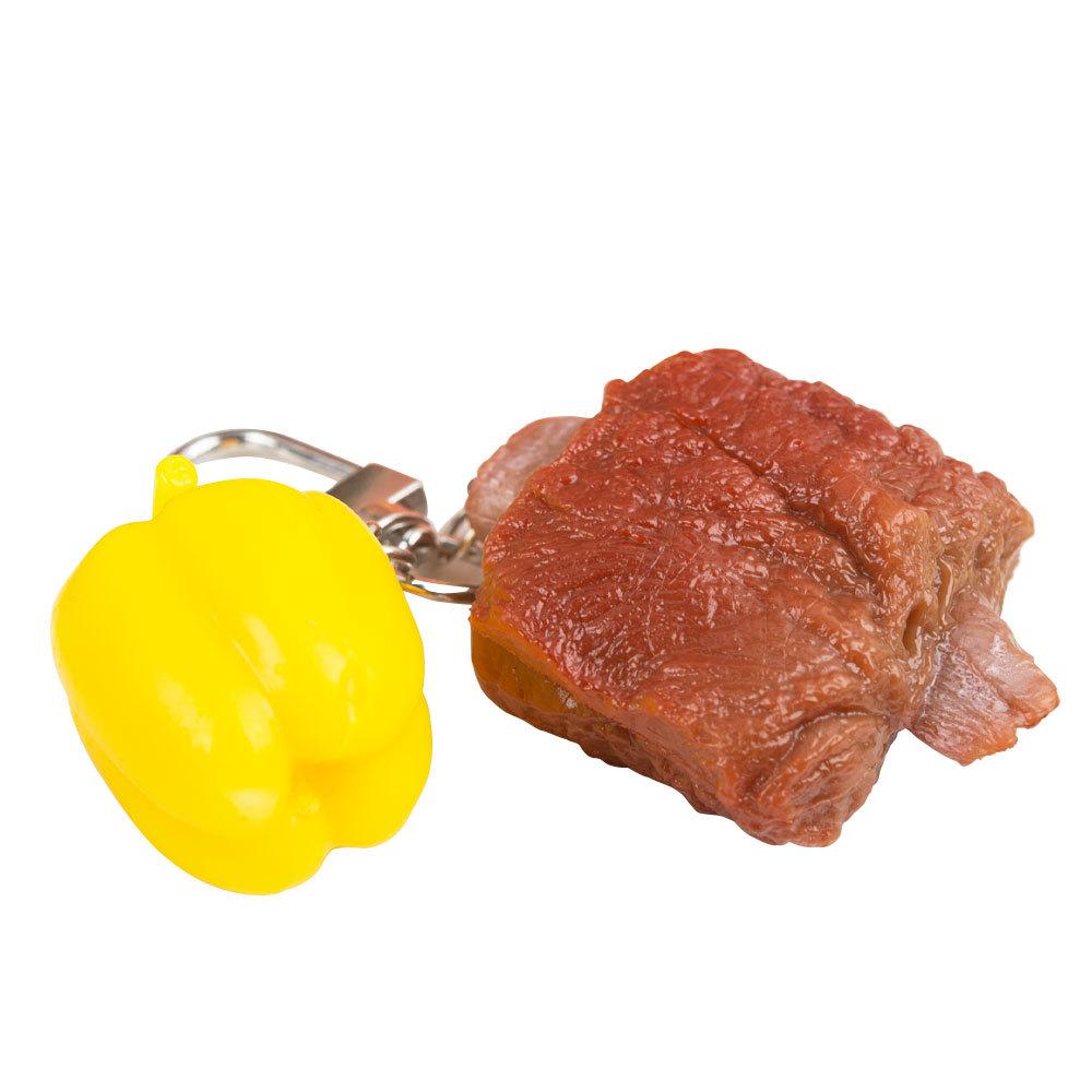 Miniature Food Keychain: Fruit, Vegetable & Beef DIY Backpack Pendant Toy