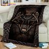 Viking nordisk mytologi Fenrir Kråkfilt,Flannel Sängfilt för Hem Sovrum Säng Soffa Picknick Kontor Vandring Fritid Tupplur Present