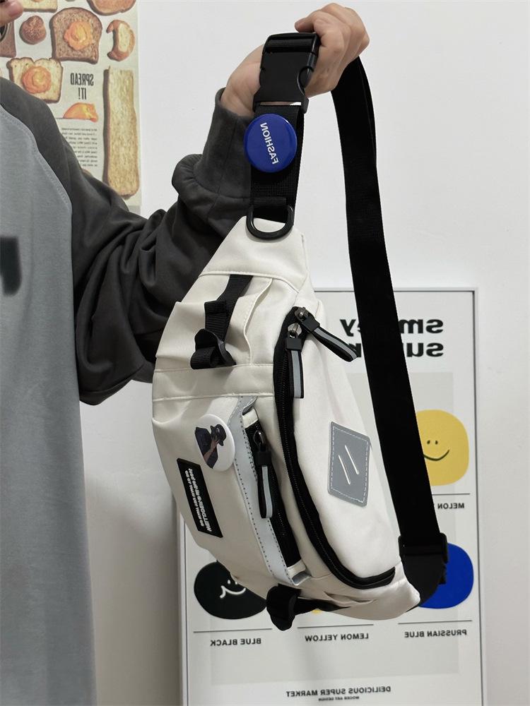 Bolsa Transversal Masculina Estilo Harajuku - Bolsa de Cintura Versátil para Ciclismo e Esportiva