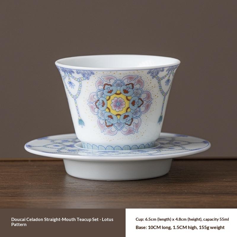 

Blue and White Porcelain Tea Cup with Coaster Chinese-style High-end Master Cup Suitable for Home and Office Use Tea Cup Set 200ml