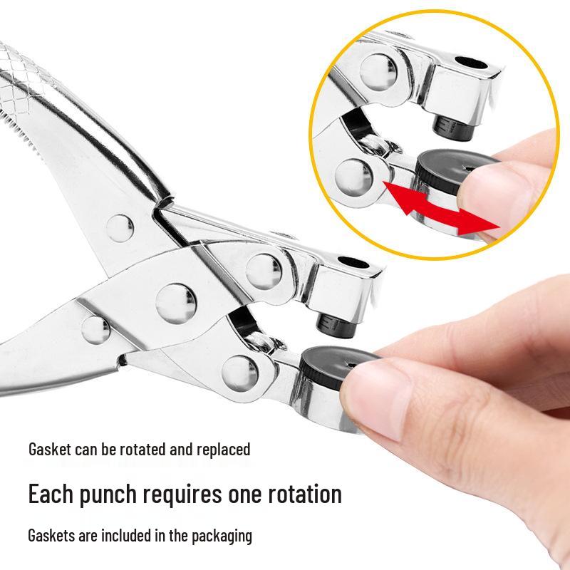 Leather Hole Punch Pliers for Watch Straps and Belts with Transparent Packaging Bag
