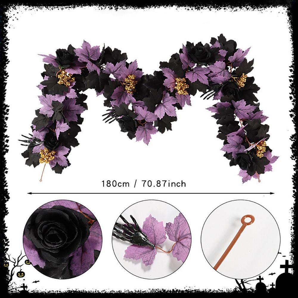 Silk Leaves Halloween Garland Multicolor Artificial Leaves Flower Wreath  Fireplace Stair