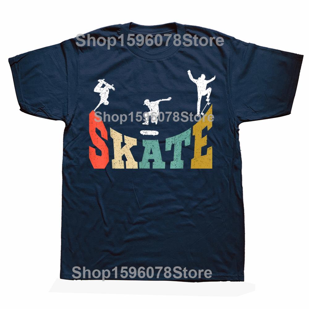 Funny Skater Skateboarder Retro Skateboard T Shirts Cotton Birthday Gifts Unisexs Clothing Fashion Casual Loose Oversized T Shirt