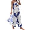 Cross-border Amazon 2025 Summer New Printed Sexy Long Halter-neck Top Set Casual Straight-Leg Pants