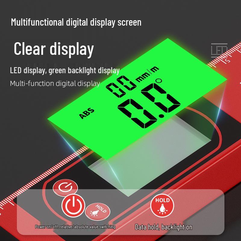 High-Precision Digital Display Spirit Level with Magnet and Multi-Function Slope Meter