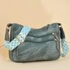 Women's Shoulder Bag Solid Color Vintage Shoulder Bag Large Capacity Commuter Crossbody Bag
