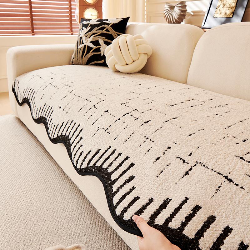 Special-Shaped Sofa Cushion Plush Thickened Non-Slip  Autumn And Winter New High-End Irregular Straight Seat Cushion Cover Cloth