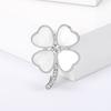 St. Patrick's Day Luxury Shell Four Leaf Clover Brooches for Women Plant Pins Keychain Event Party New Gifts Jewelry Accessories