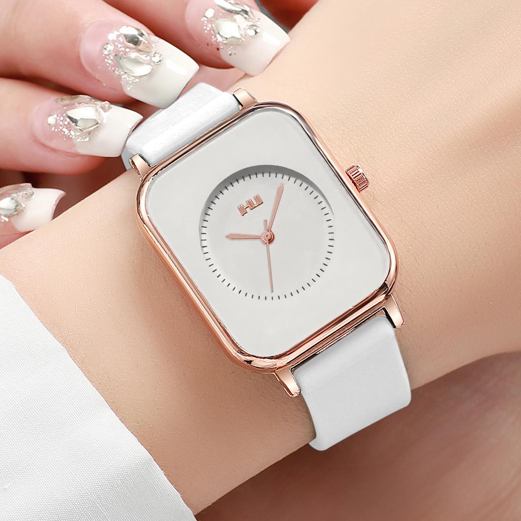 3/6PCS Women Watches Set Fashion Square Quartz Watch Casual Silicone Band Wristwatches for Women Gift Reloj Mujer