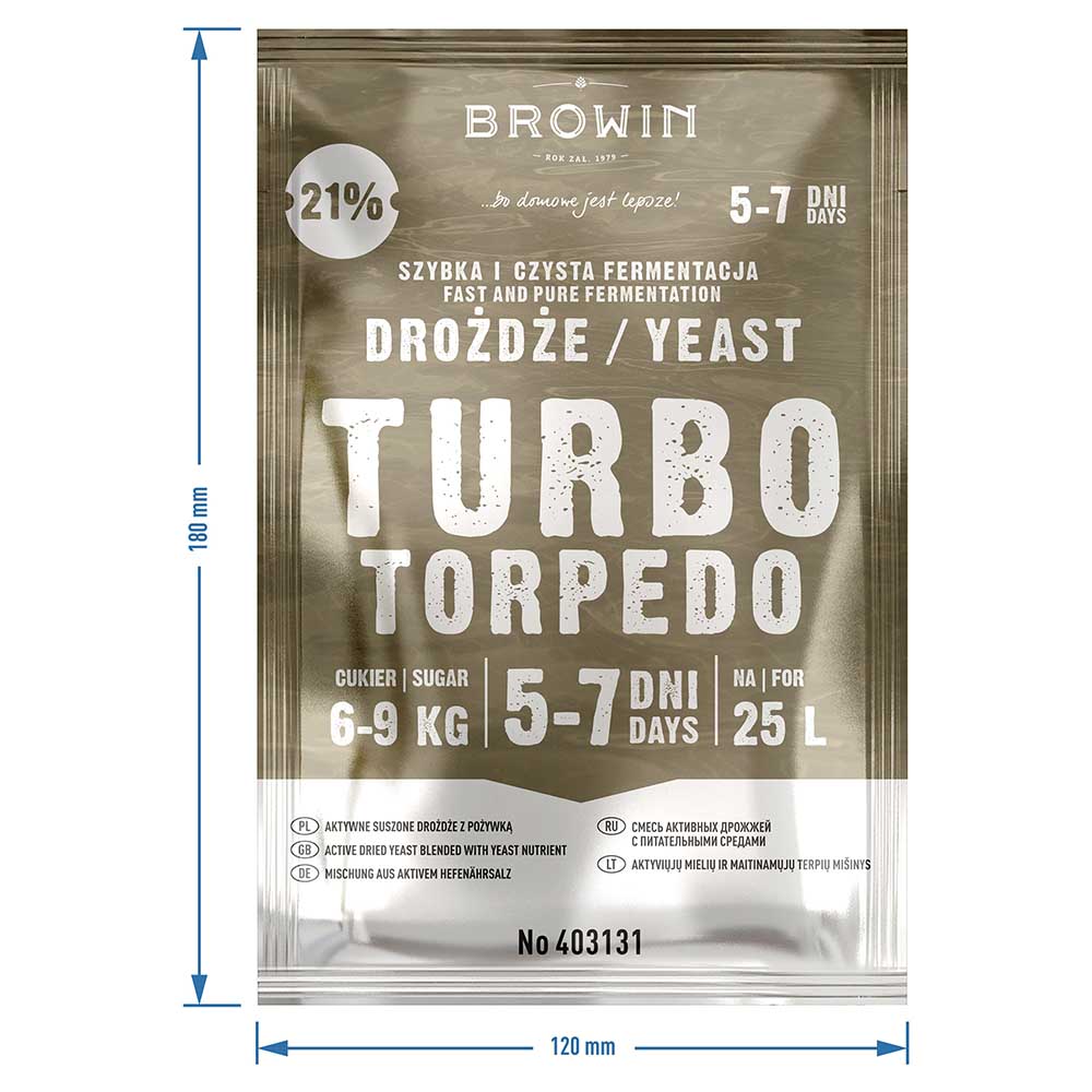 Turbo Torpedo Distiller's Yeast 5-7 Days 21% 100g