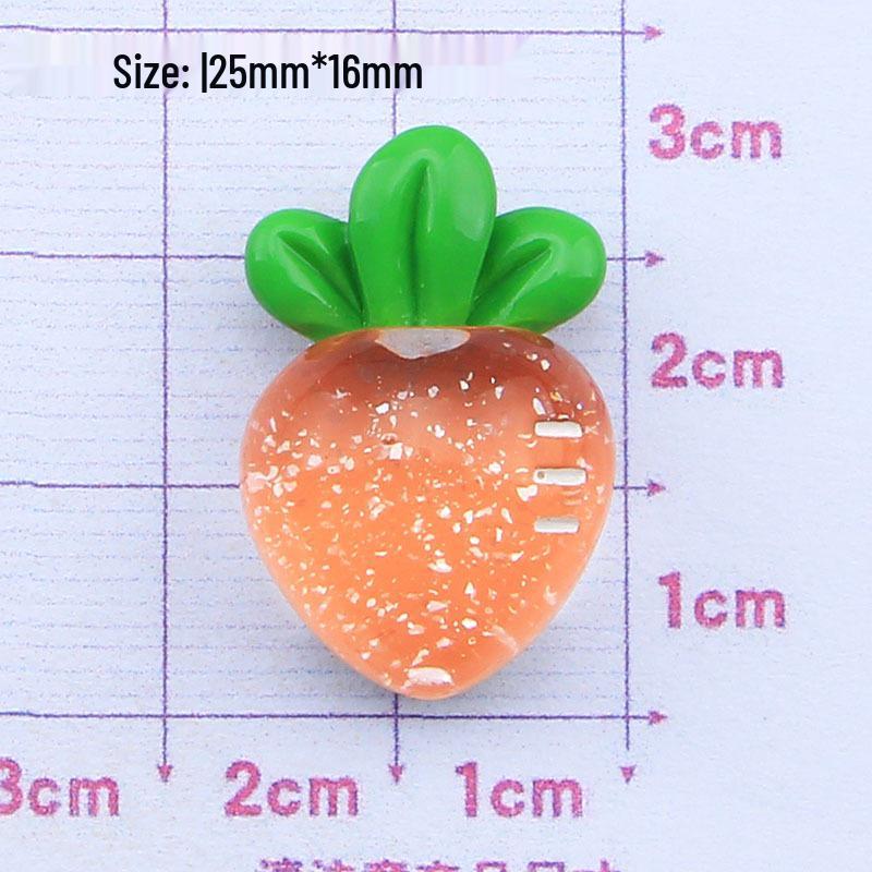 Crystal Grapefruit Cartoon Resin Croc Charms, DIY Jewelry, and Hair Clip Accessories