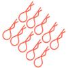 10Pcs 13MM RC Car Shell Clip RShape Metal Body Clips Pins for 15 16 18 110 RC Car(Orange )
