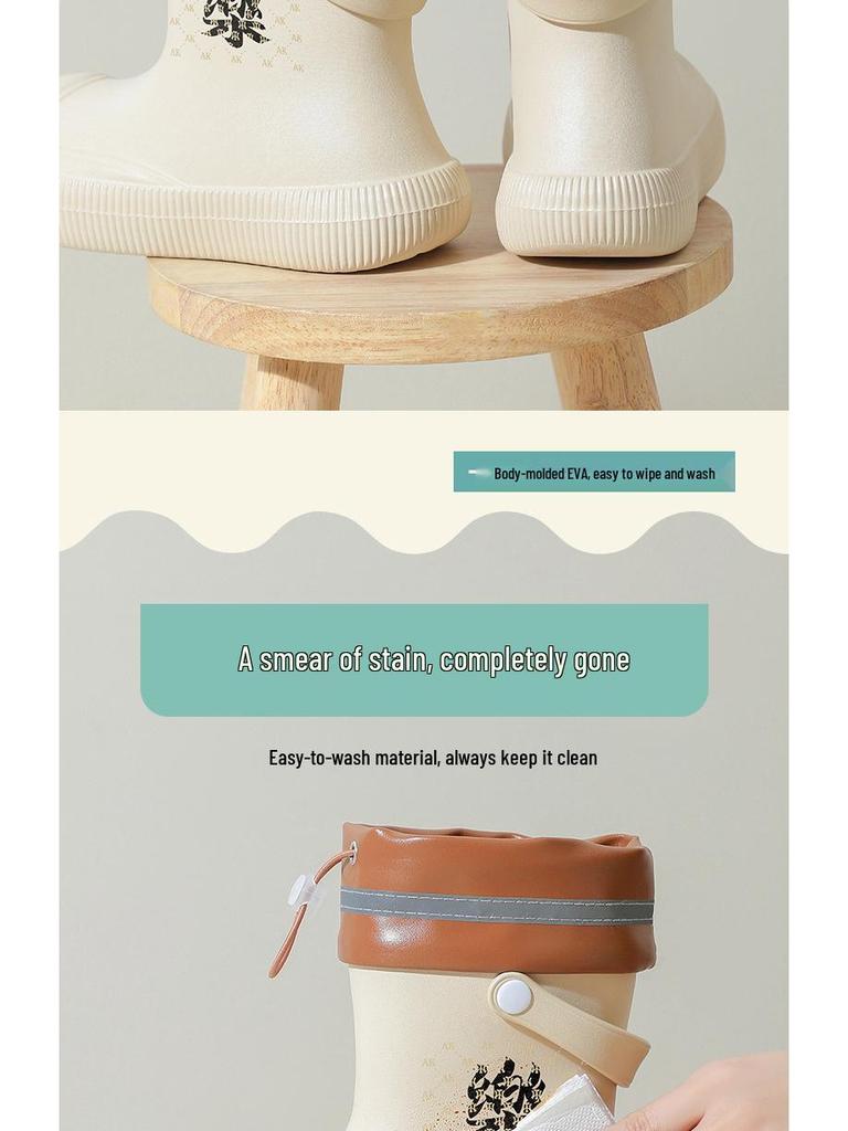 Kinder-Gummistiefel, rutschfest, wasserdicht, mit Samtfutter - Kurze Gummistiefel für Jungen und Mädchen