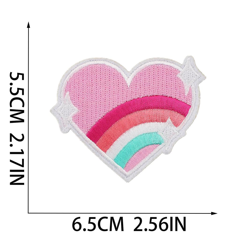 New Pink Butterfly Embroidery Cloth Sticker Cartoon Bus Patch Sticker Bag Decoration Flower Embroidery Label