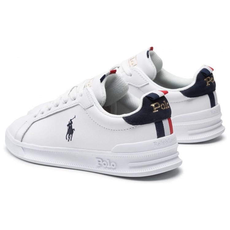 Polo Ralph Lauren Leather Lace-Up Fashion Sneakers Unisex Sneakers White 809860883003