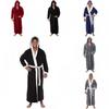 Cozy Long Sleeve Hooded Bathrobe For Autumn And Winter Homewear In Multiple Colors