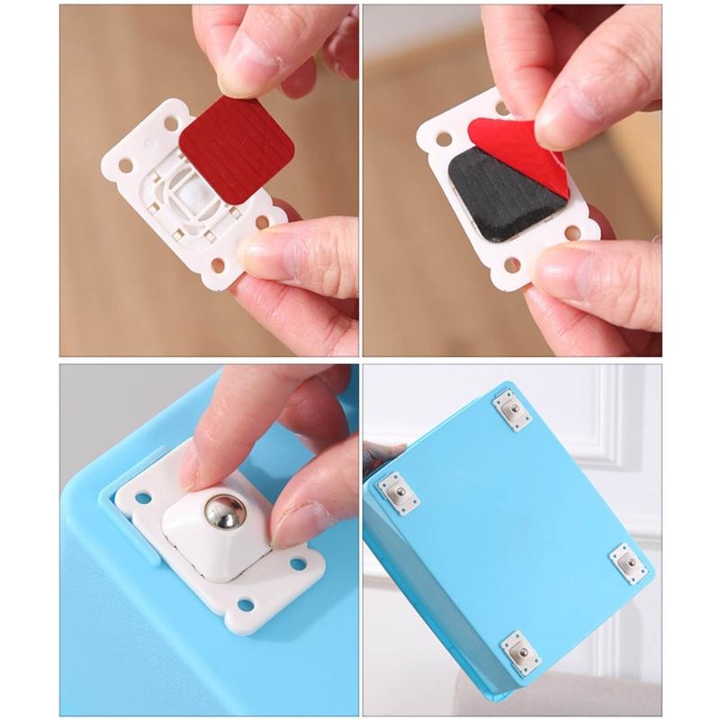 4 τμχ Αυτοκόλλητοι Τροχοί 360 Μοιρών Περιστροφής Κολλητοί Περιστρεφόμενοι Τροχοί Κολλώδεις Ροδέλες Μετακινητές Επίπλων για το Σπίτι