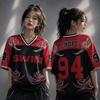 BTS Kpop ARMY 7 V-Neck Mesh Sports Jersey Short Sleeve Red Black Wave Graphic Streetwear Casual Fan Support Athletic Tee Shirt Top