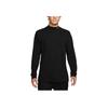 Nike Solid Color Logo Print Stand Collar Long Sleeve T-Shirt Men Tops Black DX5869-010