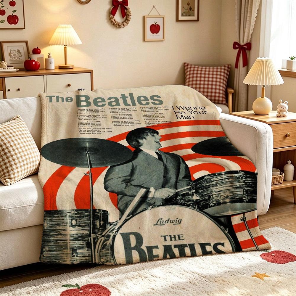 The Beatles Timeless Rock Legend Pattern Blanket Soft Warm Fleece Blanket For Office Sofa Party Decor Valentine'S Day Gift