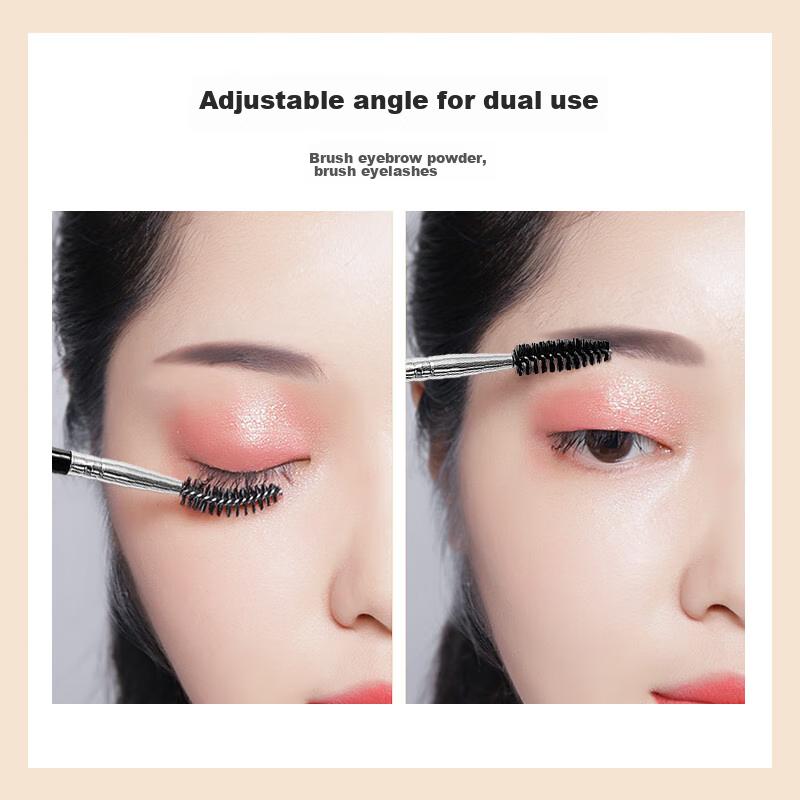 UPLUS Multifunctional Dual-Ended Eyebrow and Lash Makeup Brush, Angled Spiral Brush, 1 pack